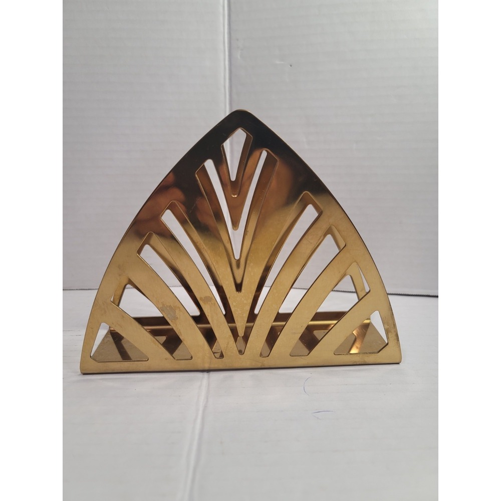 Brass Art Deco Triangle Napkin Holder IKEA 7in long